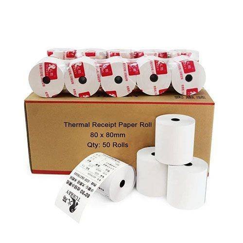 THERMAL PAPER ROLLS 80 X 80MM 50PCS IN BOX